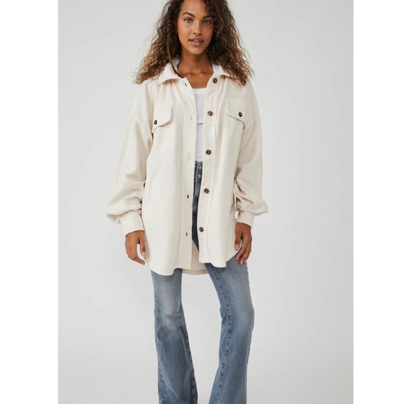 Free People Ruby Jacket Off-White Champagne Dreams Utility Jacket size xlarge - Picture 1 of 7
